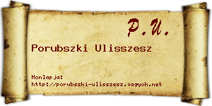Porubszki Ulisszesz névjegykártya